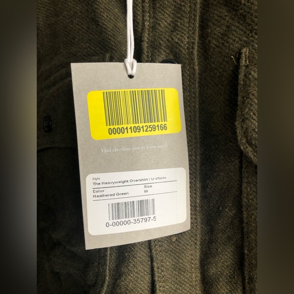 Everlane Mens The Heavyweight Overshirt Uniform Long Sleeve Heathered Green M - Picture 12 of 15